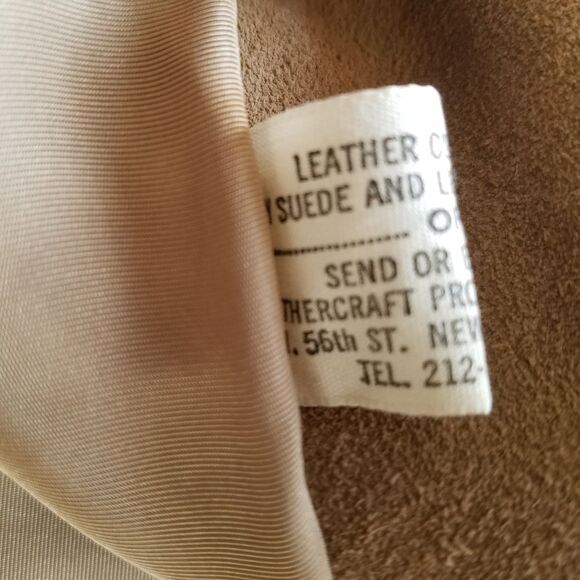 Vintage Animal Crackers Tan Suede Leather Zip Up Jacket Tailored Jacket 6/s - Picture 11 of 16